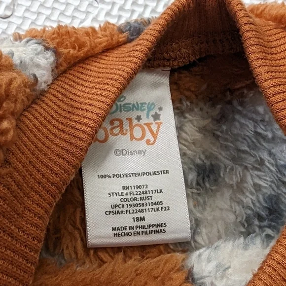 Disney Lion King Infant 18M Sherpa Sweater With Simba - Picture 4 of 5